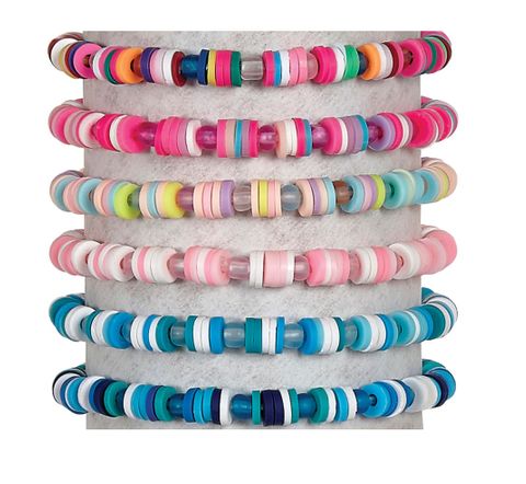 ELASTIC FIMO WITH PLASTIC BEADS STRETCH BRACELET DISPLAY
