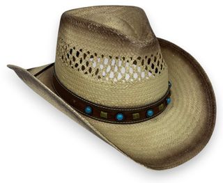 TOYO STRAW COWBOY HAT -VENTED TEA STAIN