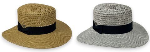 LADIES HAT W/ BLACK TRIM - 2 COLORS