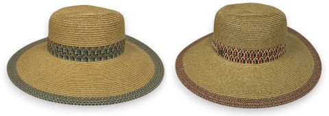 LADIES HAT W/ COLOR TRIM - 2 COLORS