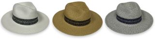 LADIES PANAMA HAT W/ BLUE BAND - 3 COLORS