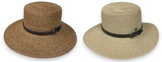 LADIES HAT W/ BELT TRIM - 2 COLORS