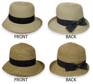 LADIES BUCKET HAT - 2 COLORS MIX BROWN AND NATURAL