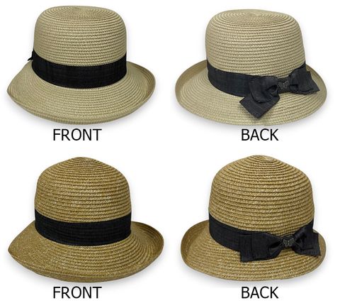 LADIES BUCKET HAT - 2 COLORS MIX BROWN AND NATURAL