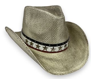 FINE TOYO COWBOY HAT - WHITE/BLACK STAIN
