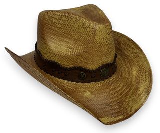 TOYO STRAW WESTERN HAT - TEA STAIN