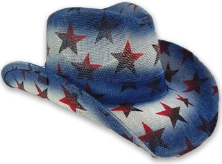 BLUE AMERICAN WESTERN HAT