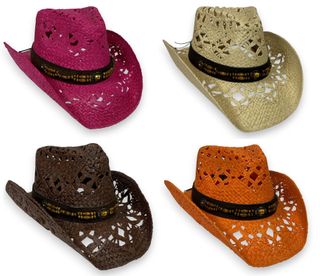 TOYO COWBOY HAT - ORANGE,BEIGE,FUSHCIA, AND BROWN