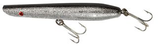 4.5" PENCIL POPPER LURE CHROME BLACK BACK