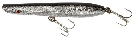 4.5" PENCIL POPPER LURE CHROME BLACK BACK