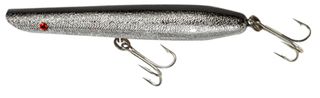 7" PENCIL POPPER LURE CHROME BLACK BACK