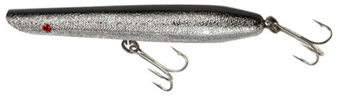 7" PENCIL POPPER LURE CHROME BLACK BACK