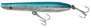 7" PENCIL POPPER LURE CHROME BLUE BACK