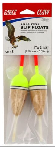 1"X2-1/8" BALSA STYLE SLIP FLOATS 2PK