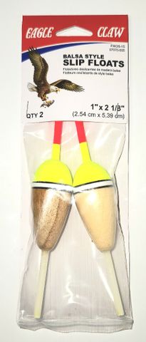 1"X2-1/8" BALSA STYLE SLIP FLOATS 2PK