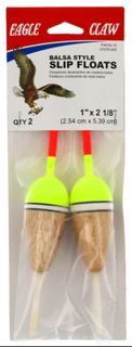 1"X2-1/8" BALSA STYLE SLIP FLOATS 2PK