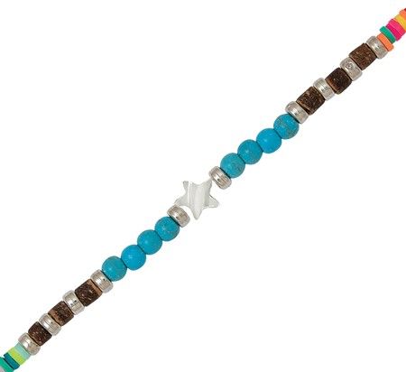 **WSL** COCO-FIMO-HOWLITE BEADED STAR ANKLET