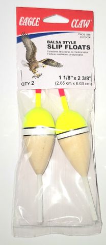 1-1/8"X2-3/8" BALSA STYLE SLIP FLOATS 2PK