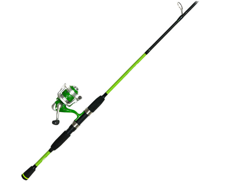6' CHALLENGER 2 PC GREEN SPINNING COMBO -  MED - 1BB
