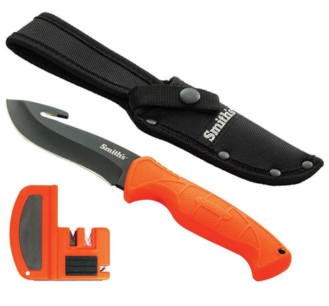 EDGESPORT 4" FIXED BLADE KNIFE W/GUT HOOK AND SHARPENER COMBO