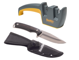 EDGESPORT 4" FIXED BLADE KNIFE W/SHEATH AND EDGEPRO SHARPENER COMBO