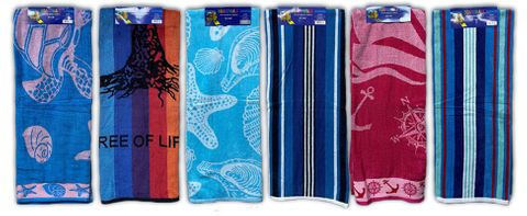 **WSL** 32"X64" VELOUR BEACH TOWEL - ASSORTED PRINTS