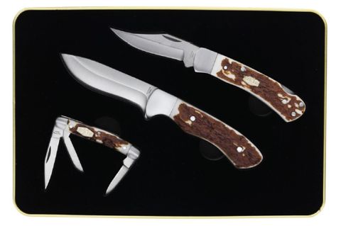 **WSL** UNCLE HENRY 3 PC FIXED/LOCKBACK/FOLDING KNIFE TIN SET