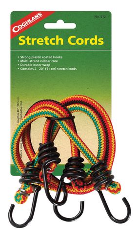 20" STRETCH CORDS W/HOOKS 2PK