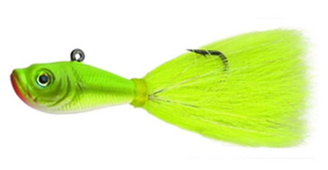 1/2OZ  BUCKTAIL JIG CRAZY CHARTREUSE 4/0 HOOK