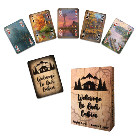**WSL** 12 PC WELCOME TO OUR CABIN PLAYING CARDS DISPLAY
