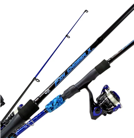 7' FINCHASER SERIES A SPINNING COMBO 2PC MH BLUE AND BLACK  *03-01-2026
