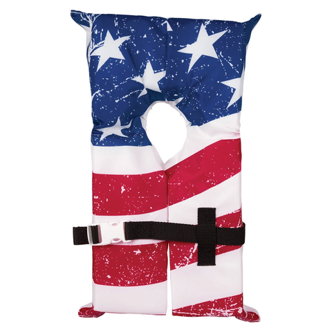 **WSL** YOUTH KEYHOLD LIFE VEST USA FLAG PRINT 50-90LBS