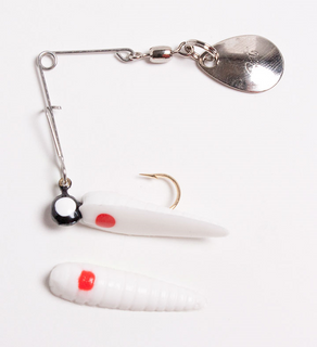 1/32 OZ GRUB-SPIN WHITE/RED DOT 12PK/CD