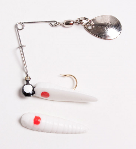 1/32 OZ GRUB-SPIN WHITE/RED DOT 12PK/CD