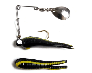 1/16 OZ SPLIT TAIL-SPIN BLACK/YELLOW STRIPES 12PK/CD