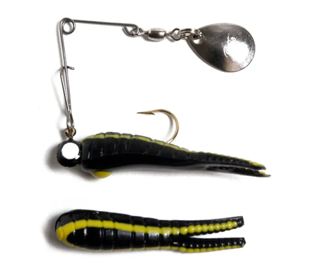 1/16 OZ SPLIT TAIL-SPIN BLACK/YELLOW STRIPES 12PK/CD