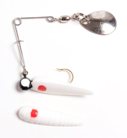 1/32 OZ GRUB-SPIN VALUE PACK WHITE/RED DOT