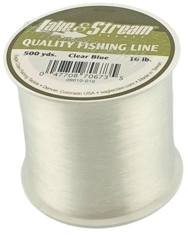 10 LB LAKE & STREAM CLEAR BLUE MONO LINE 500YD