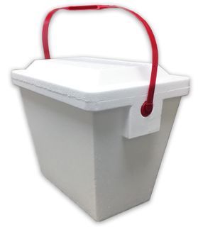 24 CAN FOAM COOLER W/ PLASTIC HANDLE (12 PACK)