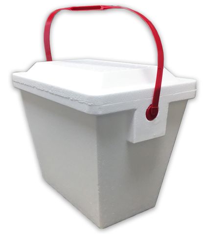 24 CAN FOAM COOLER W/ PLASTIC HANDLE (12 PACK)