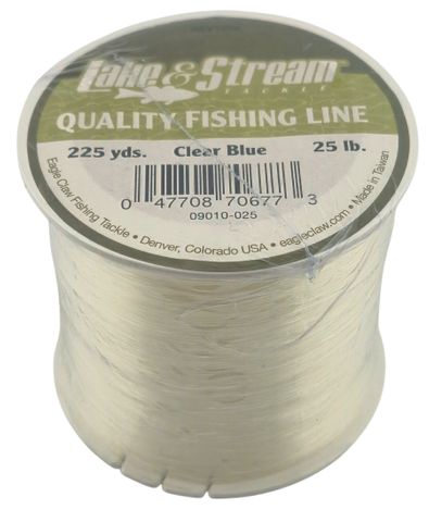 25 LB LAKE & STREAM CLEAR BLUE MONO LINE 225YD