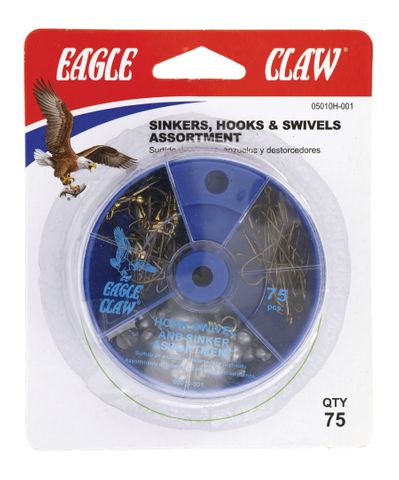 75 PC HOOK, SWIVEL, SINKER ASSORTMENT