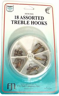 18 PC ASSORTED TREBLE HOOKS