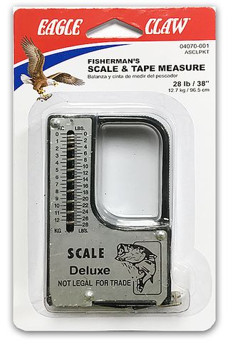 28 LB 38" FISHERMAN'S SCALE & TAPE MEASURE