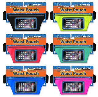 WATER-RESISTANT NYLON WAIST POUCH W WINDOW FOR PHONE - ASST