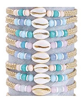 36 PC HOWLITE SHELL BRACELETS & DISPLAY