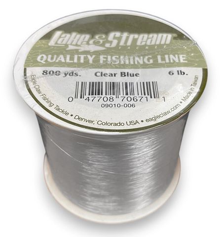 6 LB LAKE & STREAM CLEAR BLUE MONO LINE 800YD