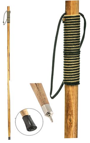 55" PLAIN WOODEN HIKING STICK WITH ROPE HANDLE