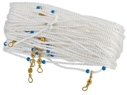 100' TROTLINE 20 CIRCLE HOOKS & SWIVELS WHITE