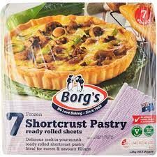 PASTRY - BORGS SHORTCRUST PASTRY SHEET 1.2KG